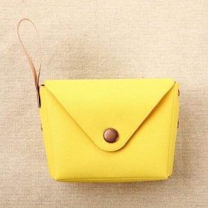 Cute Candy Color Small Purse Coin Bag Key Bag (Yellow)
