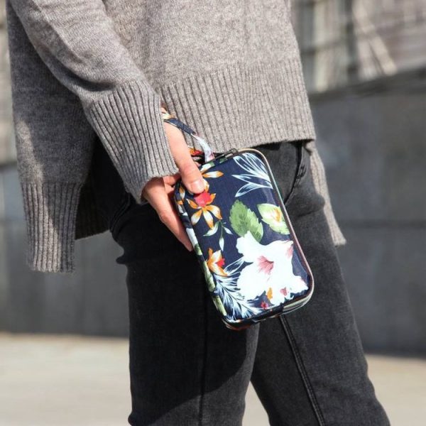 Women Wallet Three Layers Bag with Wrist Belt Zipper Clutches Cute Cartoon Cat Floral Mermaid Female Wallet Lady (U48) - Image 9