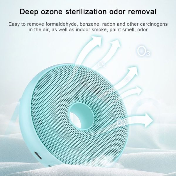 Portable Donut Electric Air Purifier Home Car Anion Ozone Deodorizer (Blue) - Image 7