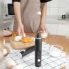 Kitchen Electric Hand-held Egg Beater Milk Coffee Mixer Stainless Steel Mini Handle Mixer (Black)