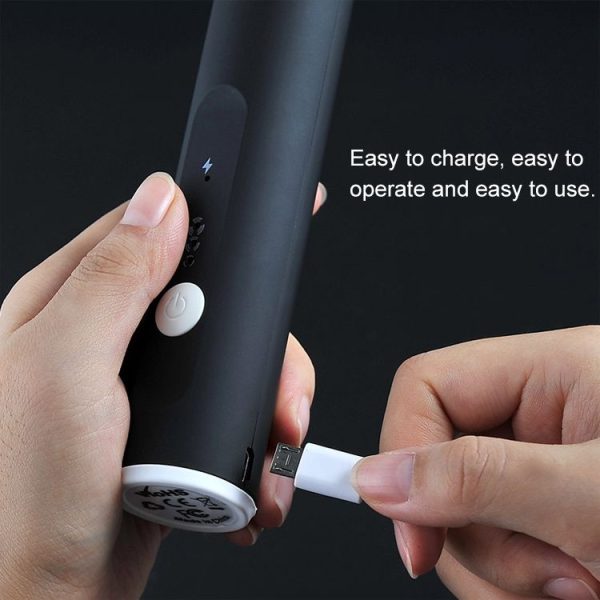 Kitchen Electric Hand-held Egg Beater Milk Coffee Mixer Stainless Steel Mini Handle Mixer (Black) - Image 6
