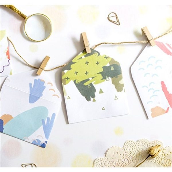 12 PCS / Set Mini Candy Color Envelope Rainbow Stationery Gift Memo Paper (Color Block) - Image 3