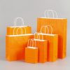 10 PCS Elegant Kraft Paper Bag With Handles for Wedding / Birthday Party / Jewelry / Clothes, Size: 16x22x8cm (Orange) - Image 5