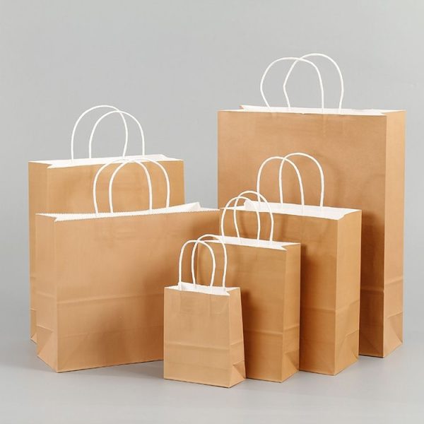 10 PCS Elegant Kraft Paper Bag With Handles for Wedding / Birthday Party / Jewelry / Clothes, Size: 12x15x6cm (Purple) - Image 5