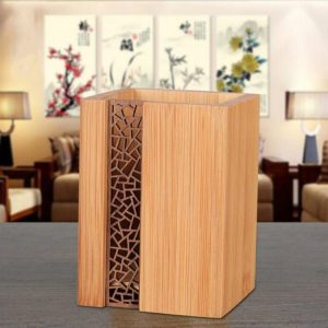 Creative Multi-purpose Hollow Pen Holder Stationery Office Supplies Retro Decoration Bamboo Wood Gift (4)