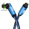EMK 90 Degree Swivel Adjustable Right Angled 360 Degrees Rotatable Plug Nylon Woven Mesh Optical Audio Cable, Cable Length: 2m (Blue) - Image 2