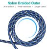EMK 90 Degree Swivel Adjustable Right Angled 360 Degrees Rotatable Plug Nylon Woven Mesh Optical Audio Cable, Cable Length: 2m (Blue) - Image 4