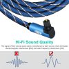 EMK 90 Degree Swivel Adjustable Right Angled 360 Degrees Rotatable Plug Nylon Woven Mesh Optical Audio Cable, Cable Length: 2m (Blue) - Image 5