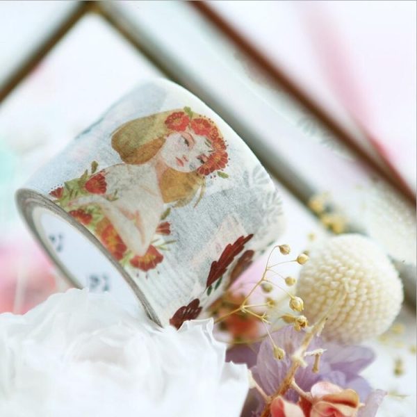 Girl Flower Watercolor Character Series Paper Tape Set Hand Account DIY Decorative Material (Dream) - Image 4