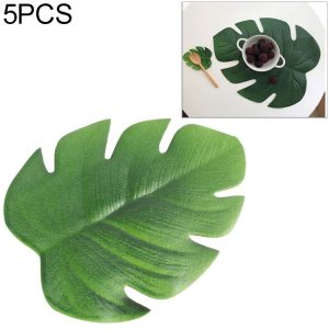 5 PCS EVA Turtle Back Leaf Hot Pressed Placemat Christmas Big Leaf Cup Placemat, Specification: Small Coaster