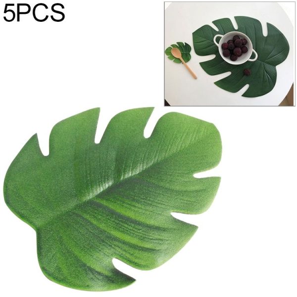 5 PCS EVA Turtle Back Leaf Hot Pressed Placemat Christmas Big Leaf Cup Placemat, Specification: Small Coaster
