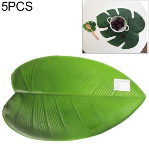 5 PCS EVA Turtle Back Leaf Hot Pressed Placemat Christmas Big Leaf Cup Placemat, Specification: Sharp Leaf