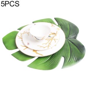 5 PCS EVA Turtle Back Leaf Hot Pressed Placemat Christmas Big Leaf Cup Placemat, Specification: Turtle Back Leaf