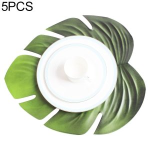 5 PCS EVA Turtle Back Leaf Hot Pressed Placemat Christmas Big Leaf Cup Placemat, Specification: Large Cracked Leaf