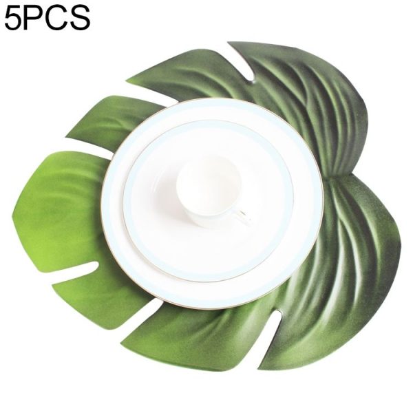 5 PCS EVA Turtle Back Leaf Hot Pressed Placemat Christmas Big Leaf Cup Placemat, Specification: Large Cracked Leaf