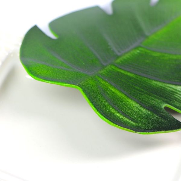 5 PCS EVA Turtle Back Leaf Hot Pressed Placemat Christmas Big Leaf Cup Placemat, Specification: Large Cracked Leaf - Image 4