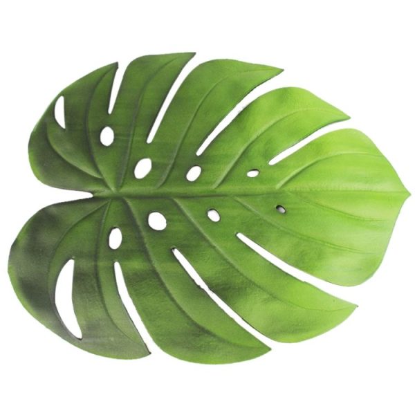 5 PCS EVA Turtle Back Leaf Hot Pressed Placemat Christmas Big Leaf Cup Placemat, Specification: Hole Leaf - Image 2