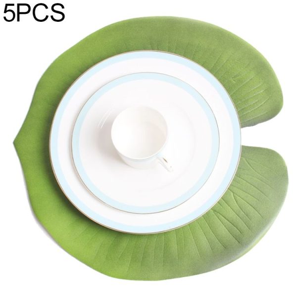 5 PCS EVA Turtle Back Leaf Hot Pressed Placemat Christmas Big Leaf Cup Placemat, Specification: Lotus Leaf