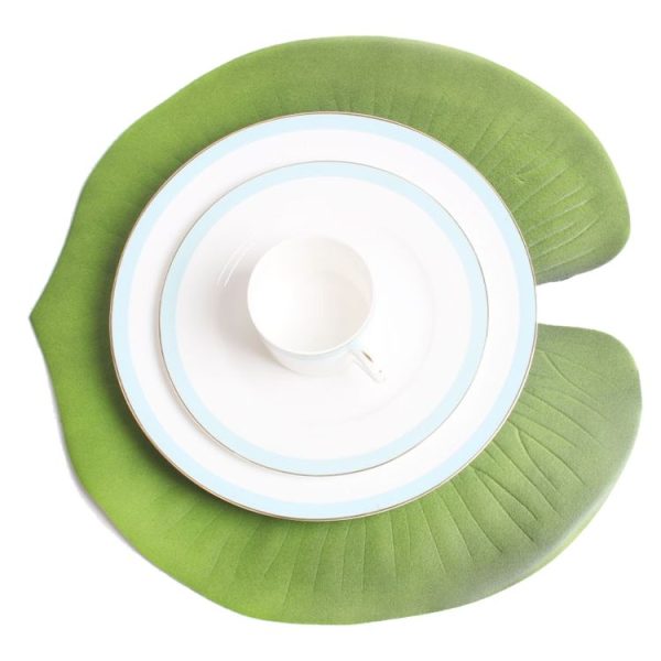 5 PCS EVA Turtle Back Leaf Hot Pressed Placemat Christmas Big Leaf Cup Placemat, Specification: Lotus Leaf - Image 2