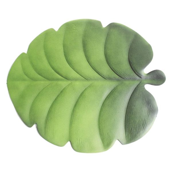 5 PCS EVA Turtle Back Leaf Hot Pressed Placemat Christmas Big Leaf Cup Placemat, Specification: Fan Leaf - Image 2
