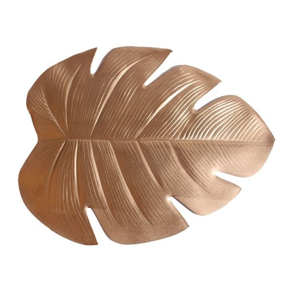 5 PCS EVA Turtle Back Leaf Hot Pressed Placemat Christmas Big Leaf Cup Placemat, Specification: Gold - Image 2