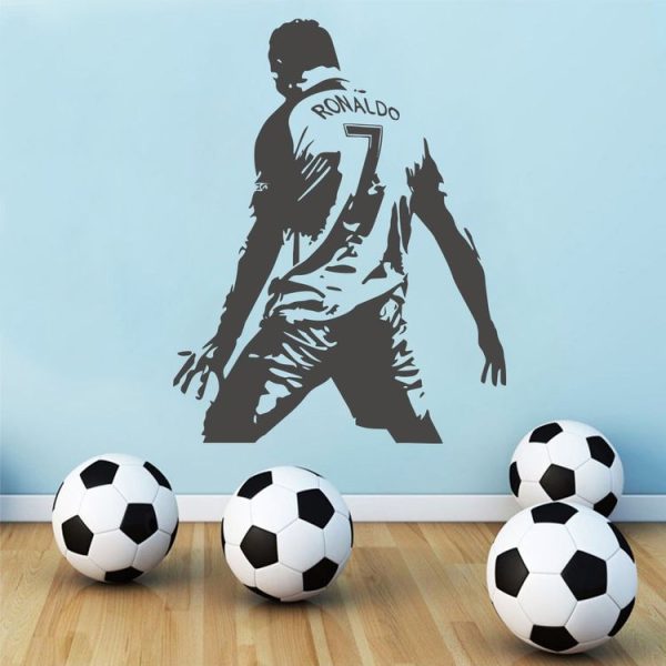 Football Player Action Silhouette Student Dormitory Bedroom Decoration Wall Sticker, Size: Small 45x58m - Image 3