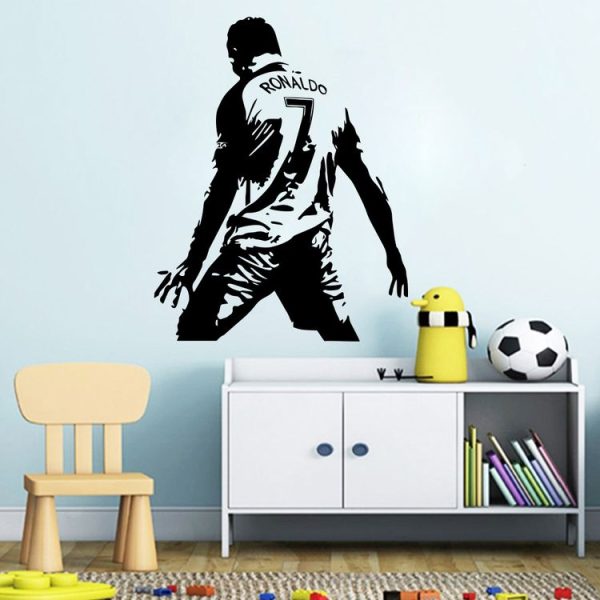 Football Player Action Silhouette Student Dormitory Bedroom Decoration Wall Sticker, Size: Small 45x58m - Image 4