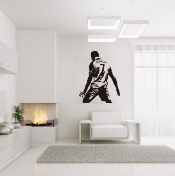Football Player Action Silhouette Student Dormitory Bedroom Decoration Wall Sticker, Size: Small 45x58m - Image 7