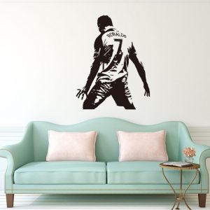 Football Player Action Silhouette Student Dormitory Bedroom Decoration Wall Sticker, Size: Medium 58x74cm
