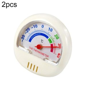 2 PCS Freezer Thermometer Indoor Outdoor Pointer Thermometer (White)