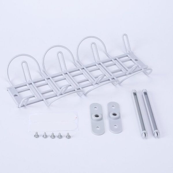 Cable Wire Rack Table Bottom Hanging Basket Shelf Organizing Plug-in Cable Board Storage Rack (White) - Image 5