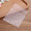 100pcs / Pack Plastic Transparent Cellophane Bags Polka Dot Candy Cookie Gift Bag with DIY Self Adhesive Pouch Celofan Bags for Party, Size: 7x7cm (Transparent)