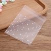 100pcs / Pack Plastic Transparent Cellophane Bags Polka Dot Candy Cookie Gift Bag with DIY Self Adhesive Pouch Celofan Bags for Party, Size: 7x7cm (Transparent) - Image 2