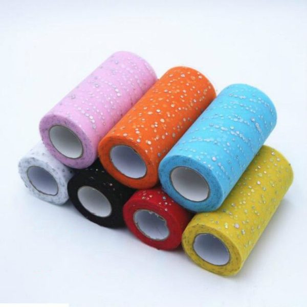Tulle Roll 25 Yards 13cm Organza Laser Crafts Wedding Decoration Tulle Birthday Party Supplies (Silver Grey) - Image 3
