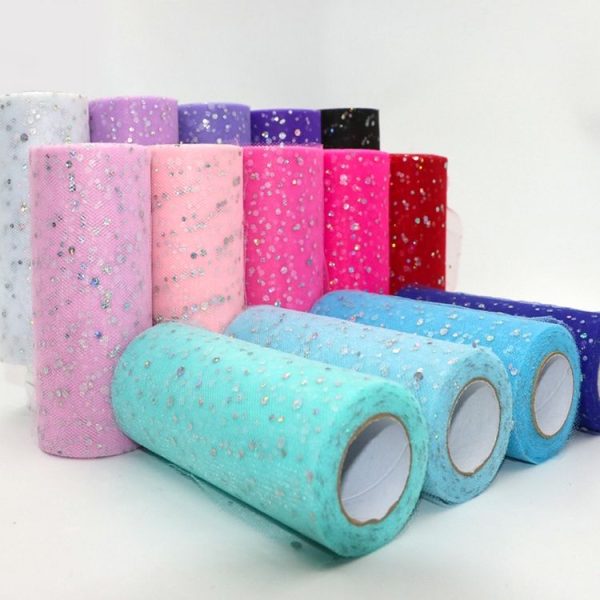 Tulle Roll 25 Yards 13cm Organza Laser Crafts Wedding Decoration Tulle Birthday Party Supplies (Silver Grey) - Image 4