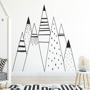 Creative Pencil Pattern Stickers Home Decoration Children Room Bedroom Classroom DIY Wall Decals (Black)