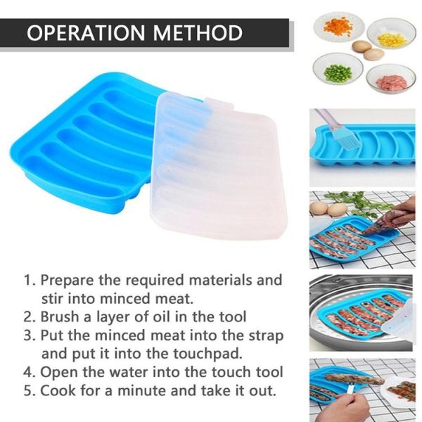 Sausage Making Silicone DIY Hot Dog Handmade Mold Baking Gadget (Blue) - Image 10