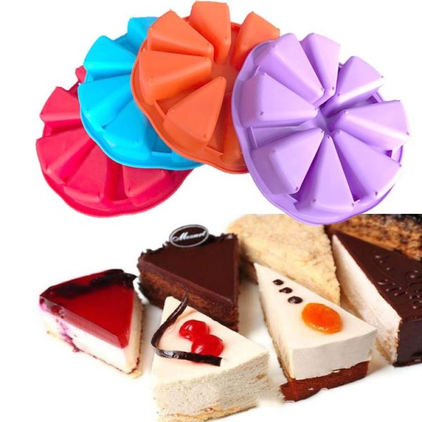 DIY Silicone Eight-point Triangle Mould Silicone Cake Mold Baking Tool, Random Color Delivery (27x4.5cm)
