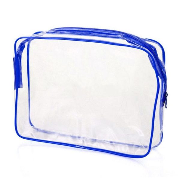Portable Travel Zip Look PVC Bags Waterproof Transparent Makeup Storage Bag, SIZE: S (Blue) - Image 2