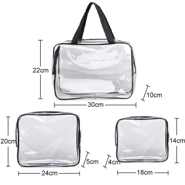 Portable Travel Zip Look PVC Bags Waterproof Transparent Makeup Storage Bag, SIZE: S (Blue) - Image 3