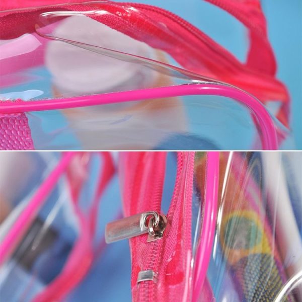 Portable Travel Zip Look PVC Bags Waterproof Transparent Makeup Storage Bag, SIZE: S (Blue) - Image 4