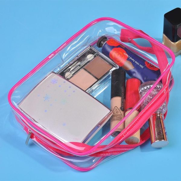 Portable Travel Zip Look PVC Bags Waterproof Transparent Makeup Storage Bag, SIZE: S (Blue) - Image 5