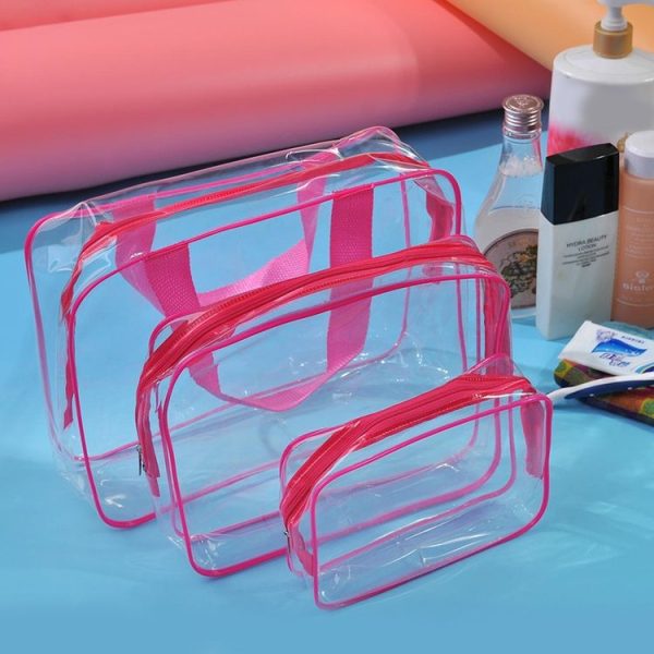 Portable Travel Zip Look PVC Bags Waterproof Transparent Makeup Storage Bag, SIZE: S (Blue) - Image 6