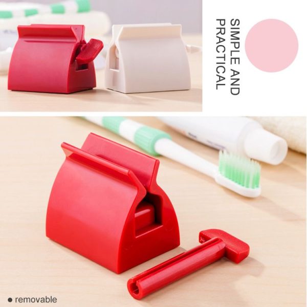 Toothpaste Facial Cleanser Hand Cream Automatic Squeezer Bathroom Supplies (White) - Image 5