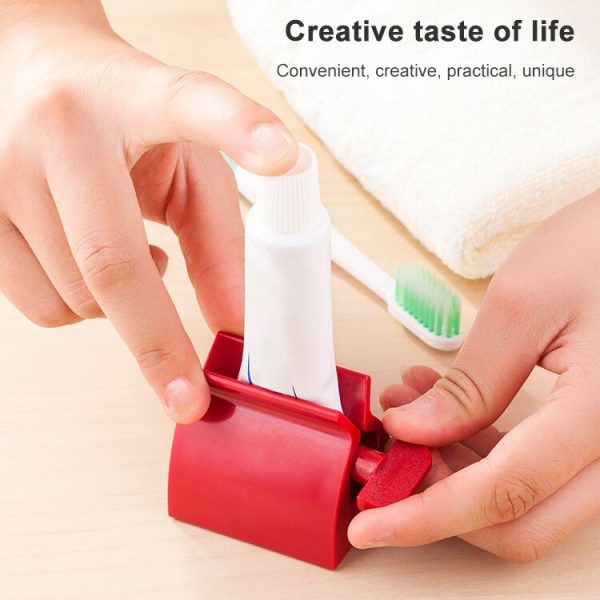 Toothpaste Facial Cleanser Hand Cream Automatic Squeezer Bathroom Supplies (White) - Image 8