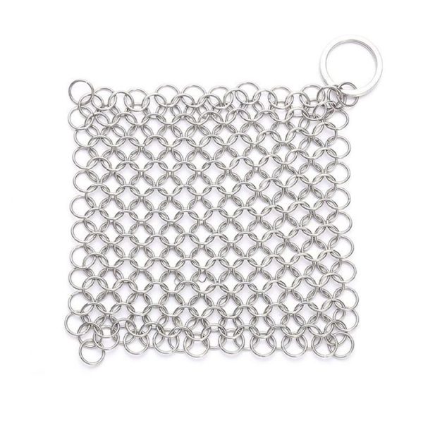 Stainless Steel Square Cast Iron Cleaner Pot Brush Scrubber Home Cookware Kitchen Cleaning Tool, Size: 7x7inch - Image 2