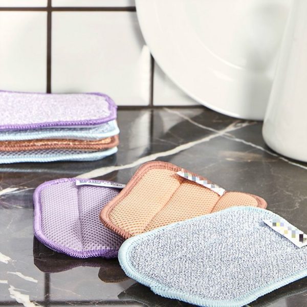 5 PCS / Set Rectangle Kitchen Sponge Microfiber Dishcloth Double-sided Cleaning Cloth 10x16cm - Image 6