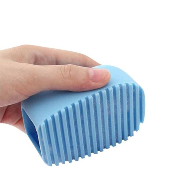 Hand Held Thick Silicone Mini Laundry Brush (Yellow) - Image 4