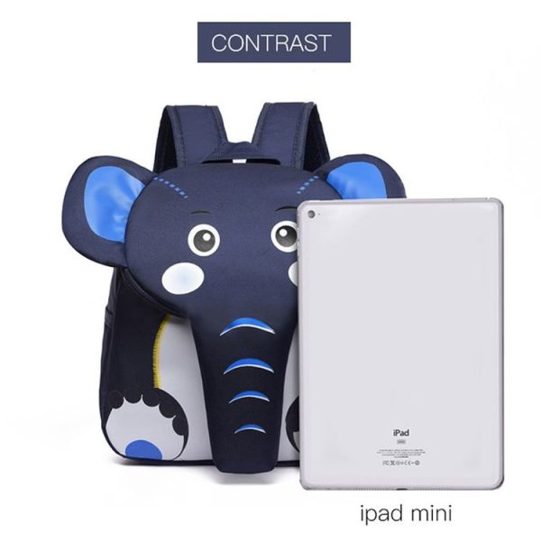 Elephant School Backpack for Children Cute 3D Animal Kids School Bags Boys Girls Schoolbag (Navy blue) - Image 3