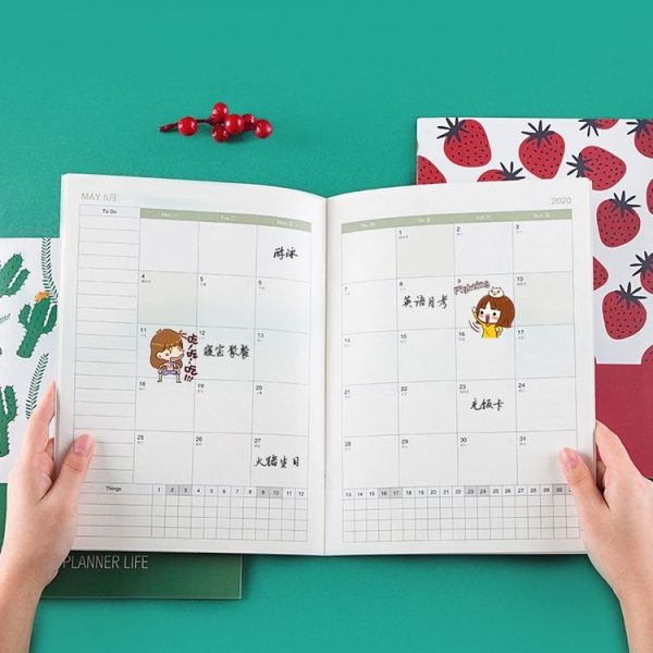 Cute Plant Schedule A4 Efficiency Manual Creative Plan Notebook (A4 Succulents) - Image 3